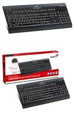 Клавиатура Genius SlimStar 220 Pro, 2 USB порта, colour box, black