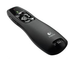 Mouse Logitech Wireless Presenter R400 (800dpi, laser, FM-15m, 5btn 2xAAA, red laser pointer, case) Retail  